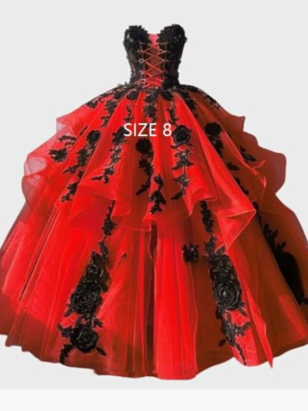 Women's Gothic Appliques Ball Gown Quinceanera Dresses 2025 Strapless Wedding